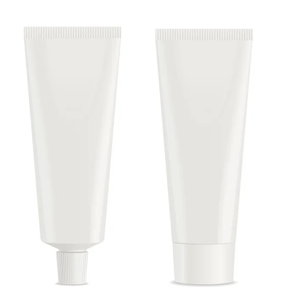 Deux tubes de dentifrice blanc. Vecteur — Image vectorielle