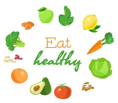 Sağlıklı gıda. Vektör