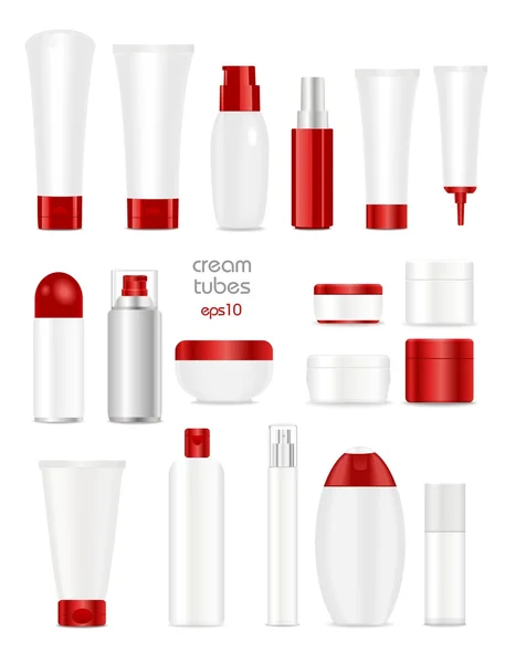 白色背景上的空白化妆品管 — 图库矢量图片