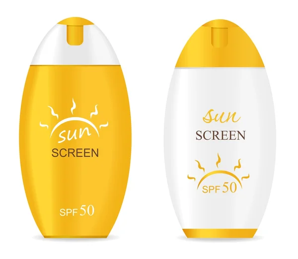 Deux récipients de crème solaire — Image vectorielle