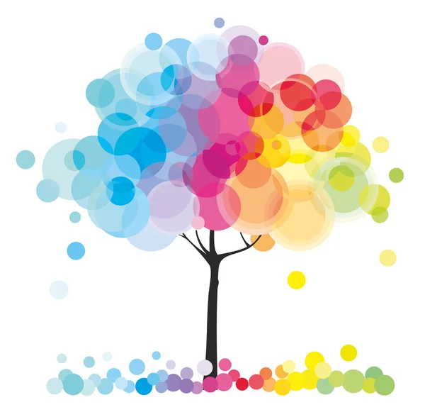 Árbol con color arco iris — Archivo Imágenes Vectoriales