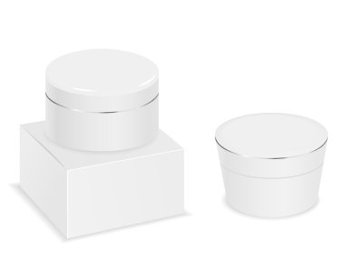 İki kozmetik tüp ve ambalaj. Metniniz için yer.