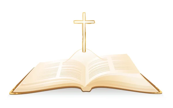 Bibel und Kreuz — Stockvektor