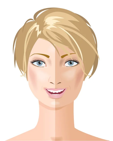 Tan woman portrait. — Stock Vector