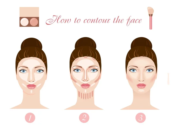 Contouring du visage. Vecteur — Image vectorielle