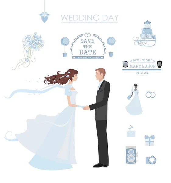 婚礼信息图 — 图库矢量图片