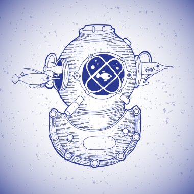 Vintage dalgıçlar kask