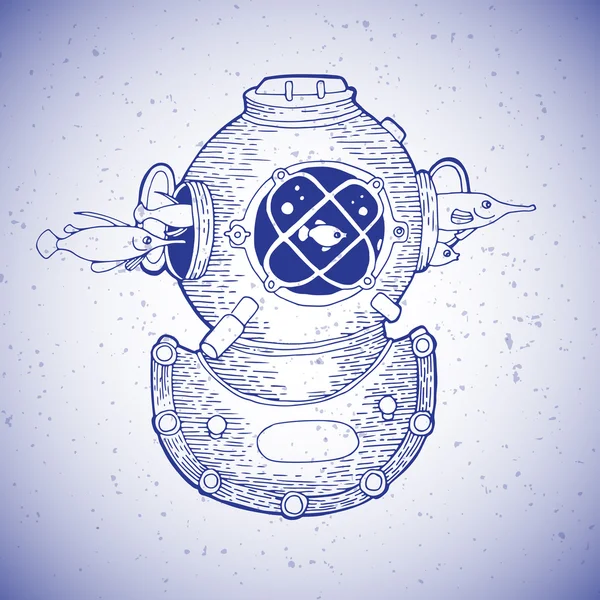 老式的潜水头盔 — 图库矢量图片