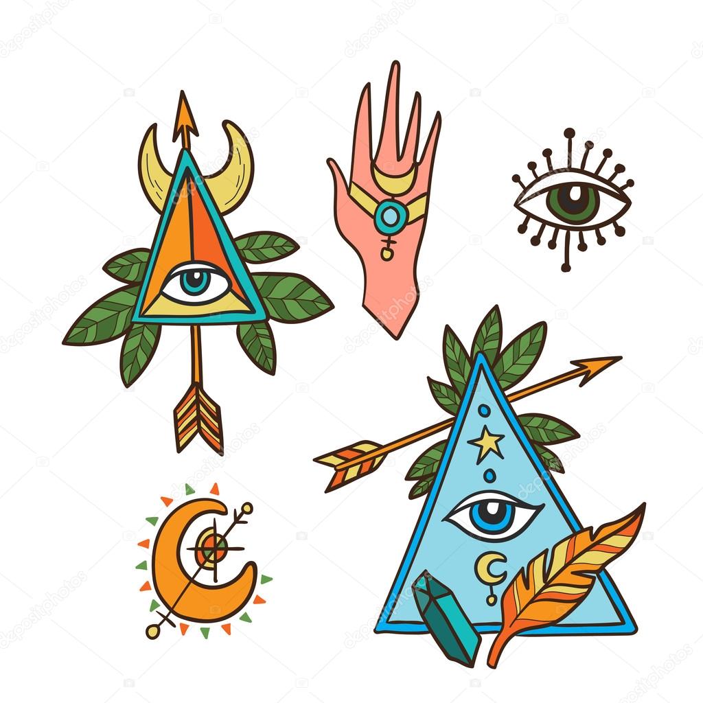 All seeing eye pyramid symbol