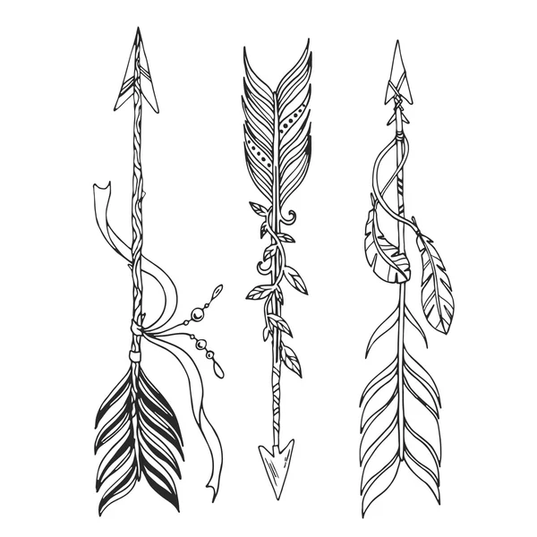 Flechas decorativas en bohemio — Vector de stock