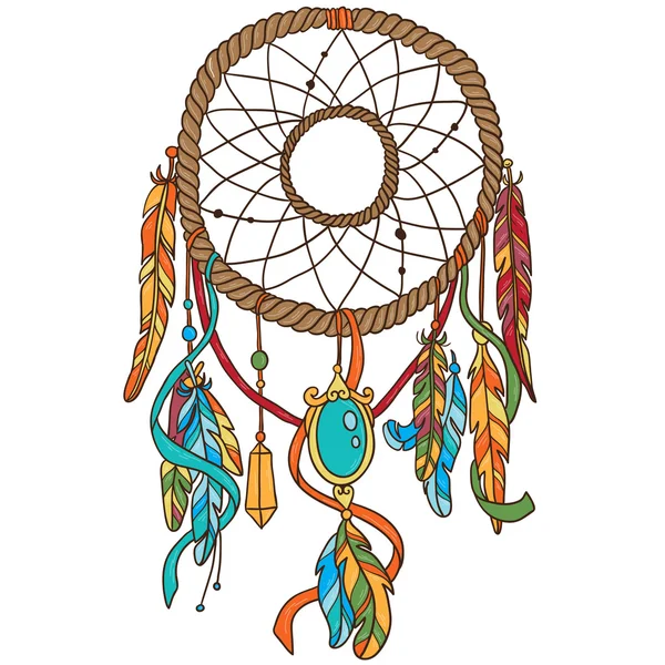 Vector bohem och gypsy dreamcatcher — Stock vektor