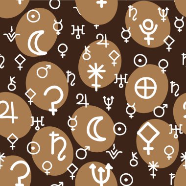  astrolojik semboller içeren deseni