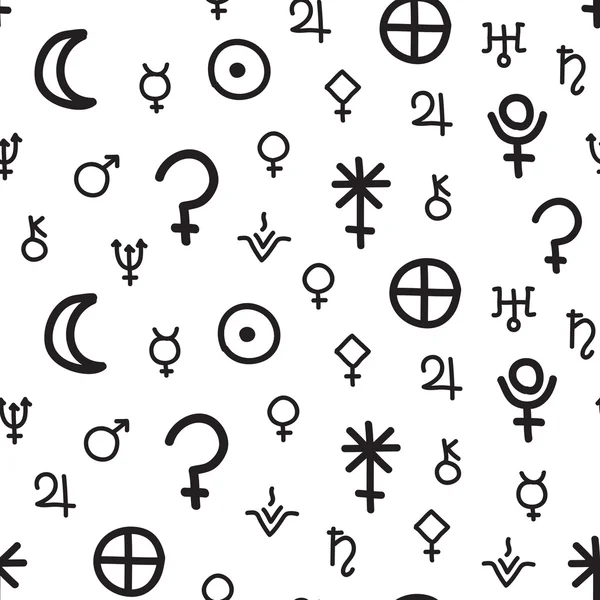 Pattern with astrological symbols — Stock Vector