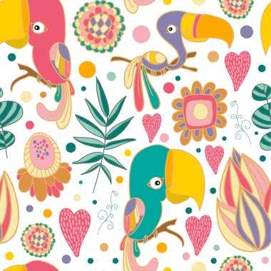 Desen renkli papağan ile