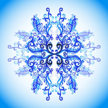 Mavi suluboya soyut desen