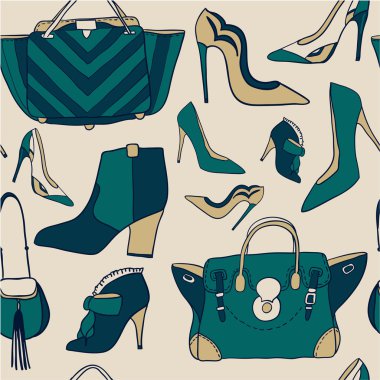 Desen ile çanta ve ayakkabılar