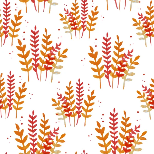 オレンジ色の葉を持つパターン — ストックベクタ