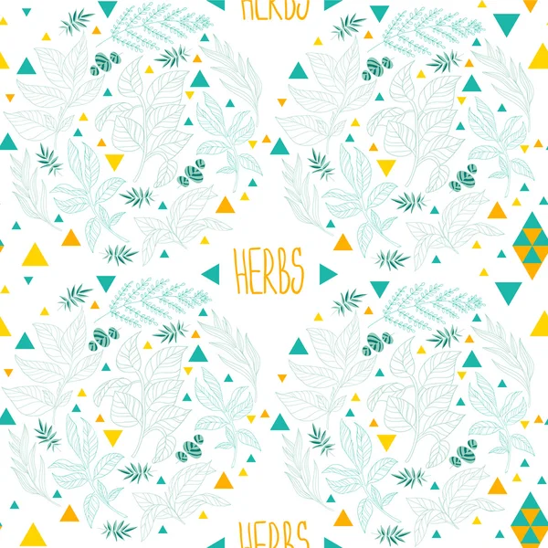 Green herbs and leaves — Stock Vector