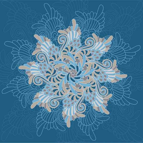 Copo de nieve ornamental decorativo — Vector de stock