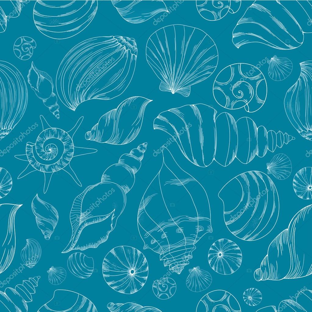 Seamless pattern with shells. — Stock Vector © Maria_Letta #63478841