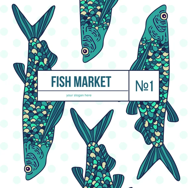 Flayer for fish market — Stock Vector