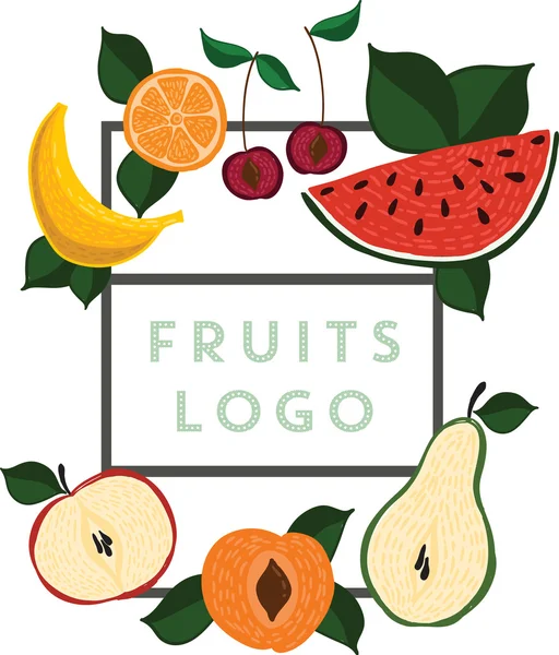Oryginalne logo z owocami — Wektor stockowy