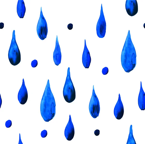 Watercolor gota de chuva azul —  Vetores de Stock