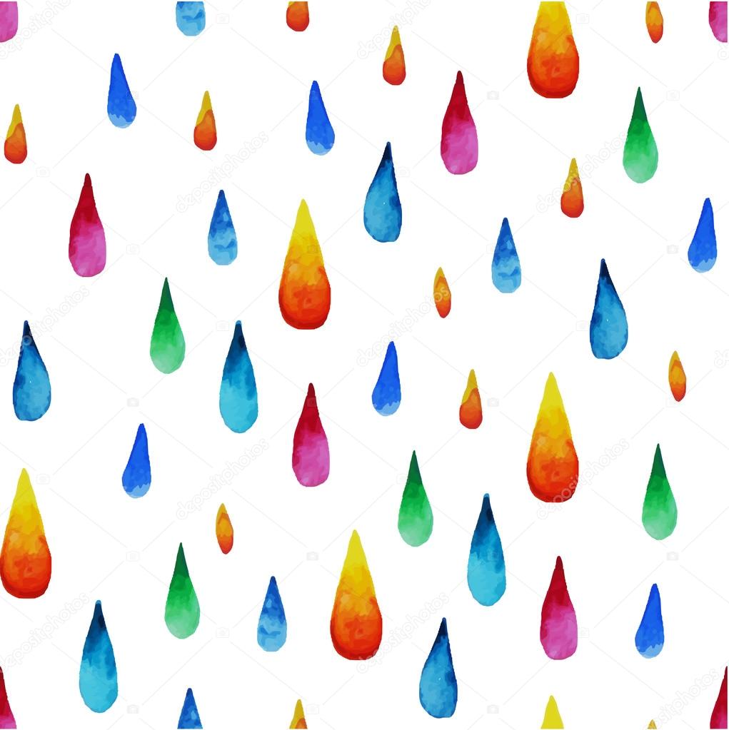 Colorful watercolor raindrops