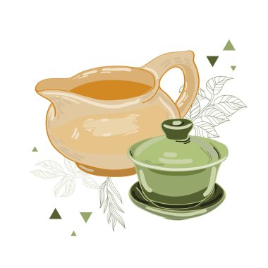 Çay partileri için geleneksel Çin mutfak eşyaları