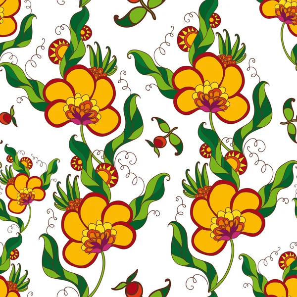 ファンタジーの花のパターン — ストックベクタ