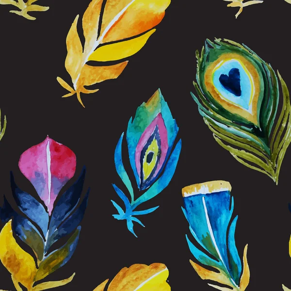 Patrón con plumas de colores — Archivo Imágenes Vectoriales