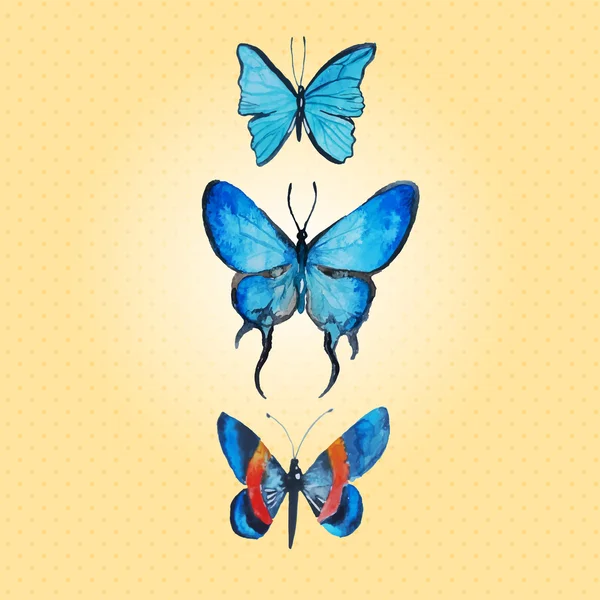 Acuarela vector mariposas — Vector de stock