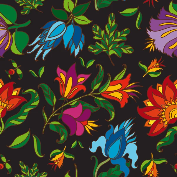 Patrón con flores de fantasía — Archivo Imágenes Vectoriales