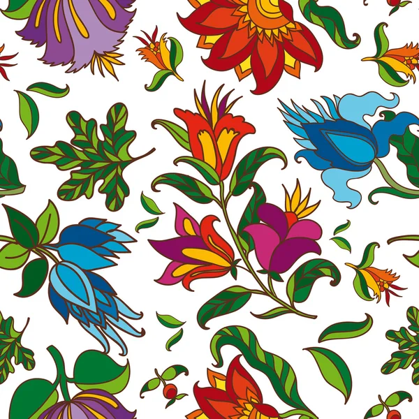 ファンタジーの花のパターン — ストックベクタ