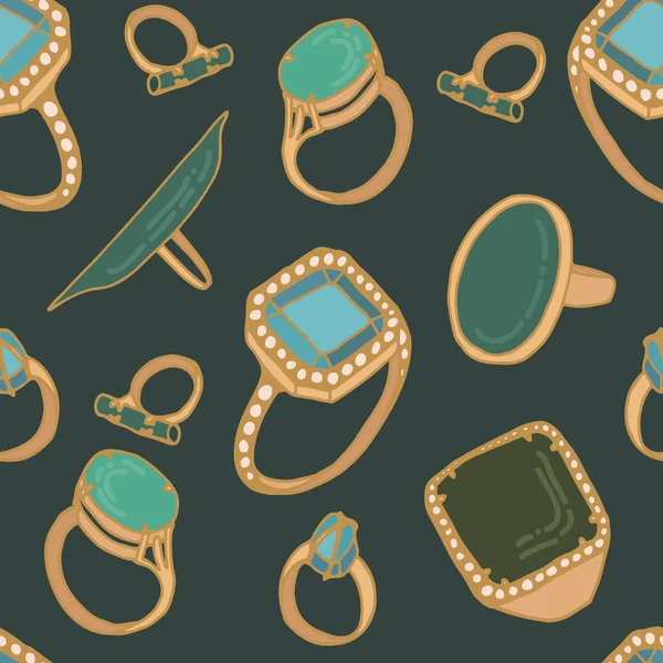 Colección de anillos con estilo — Vector de stock