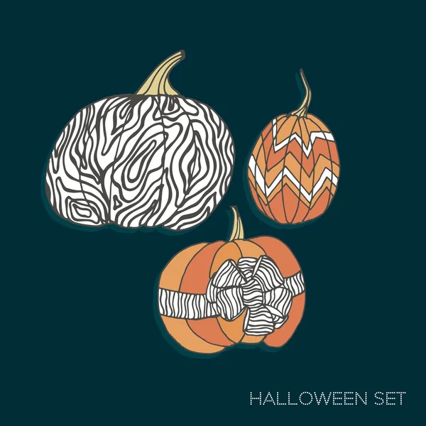 Şık vektör Halloween pumpkins ile ayarla — Stok Vektör