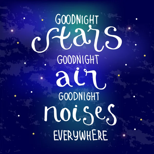 Типографский плакат спокойной ночи — стоковый вектор