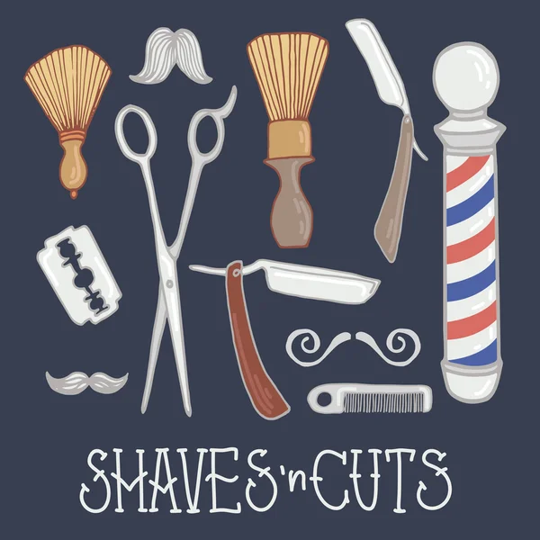 Barber shop elements — Stock Vector