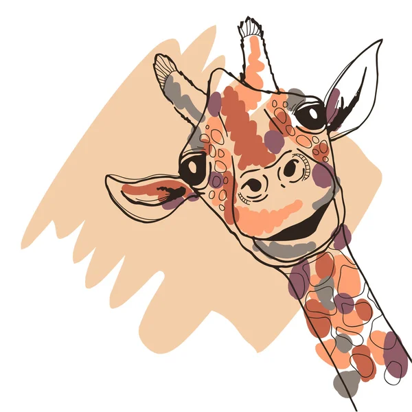 Giraffe in schets stijl — Stockvector