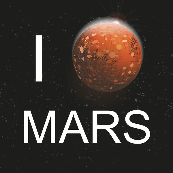 Affiche de typographie avec Mars — Image vectorielle