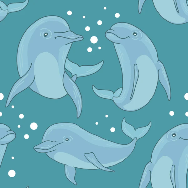 Delfines azules lindos — Vector de stock