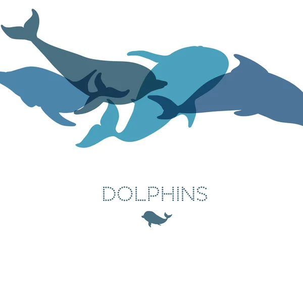 Dauphins transparents abstraits — Image vectorielle