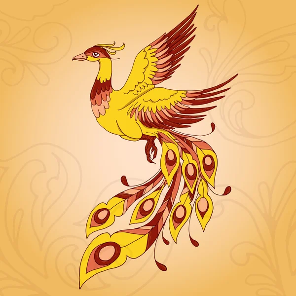 Kinesiska phoenix i himlen — Stock vektor