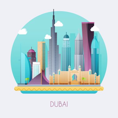 Dubai. Binalar peyzaj