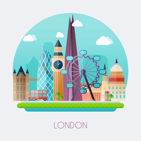 London. Landscape of buildings — Stock Vector