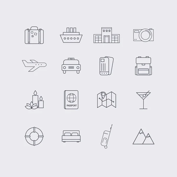 Elementos de Vacaciones, Viajes, Servicios de hotel — Vector de stock