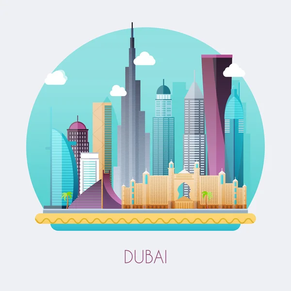 Dubai. Landscape of buildings — Stock Vector