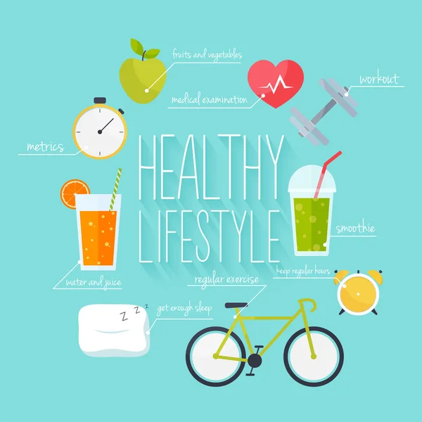 Healthy lifestyle info graphics — Stock Vector