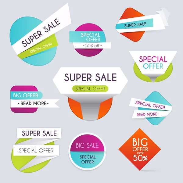 Venta banners de papel — Vector de stock