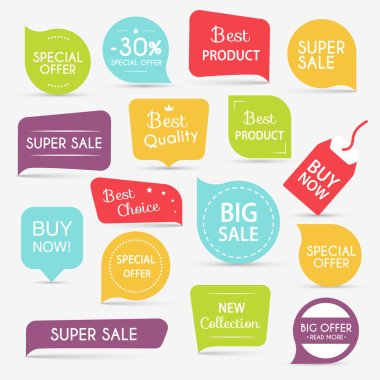 Set of sale banners design clipart
